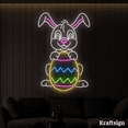 thumbnail image 2 of Craftnamesign Rabbit Egg Neon Sign, Easter Day Decor, Nursery Room Decor, 2 of 4