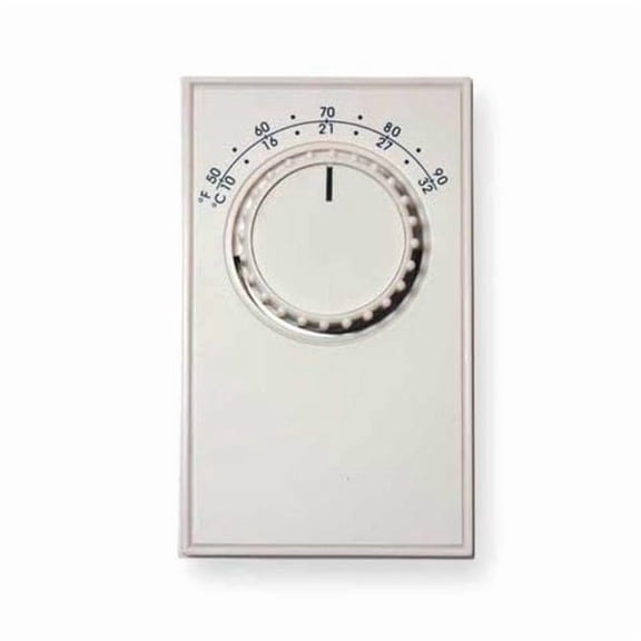 Dayton Line Volt NP Analog Tstat 1H,White,SPST 4PU49C