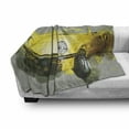 thumbnail image 3 of Car Soft Flannel Fleece Blanket, Retro Style Classic 50s 60s Cuban American Watercolor Big Cosy Car Print Picture, Cozy Plush for Indoor and Outdoor Use, 70" x 90", Sage Green Yellow, by Ambesonne, 3 of 6