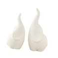 thumbnail image 2 of 2 figuras de elefante de cerámica para decoración, regalo de mesa. blanco, 2 of 9