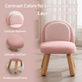 thumbnail image 5 of Guyou Solid Wooden Toddler Chair Ages 1-6, Kid Preschool Chairs with Wooden Legs, Comfy Upholstered Kid Reading Chair, Sherpa Kids Desk Chair for Playroom Kindergarten Preschool Bedroom, Pink, 5 of 12