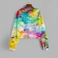 thumbnail image 4 of Sweatshirts for Women Fall Winter Loose Fit Hooded Long Sleeve Kimono Drop Shoulder Drawstring Gradient Print Leisure Cotton Hoodies Sweatshirts(Pink,L), 4 of 5