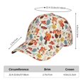 thumbnail image 2 of Honeii Squirrel Nuts Mushroom Print Hat, Women's Baseball Hat Unisex Fit, Baseball Cap,Adjustable One Size, 2 of 6