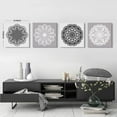 thumbnail image 6 of Boho Mandala Wall Art Lotus Flower Canvas Decor, 4 Piece Moroccan Prints Pictures Set 16x16, Black and White Floral Paintings Framed Artwork for Living Room Yoga Zen Bedroom Bathroom Home Decoration, 6 of 6