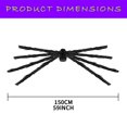 thumbnail image 2 of Decoraciones de Halloween QPMR, 2 unidades, 150 cm, arañas gigantes negras, 2 of 6