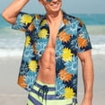 thumbnail image 5 of Picia Sunflowers Gentle Cotton Regular Fit Short Sleeve Casual Hawaiian Shirt for Men-Medium, 5 of 9