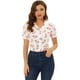 thumbnail image 1 of INSPIRE CHIC Camisa Floral Semitransparente Con Cuello Peter Pan Para Mujer Blanco-Rosa XL, 1 of 5