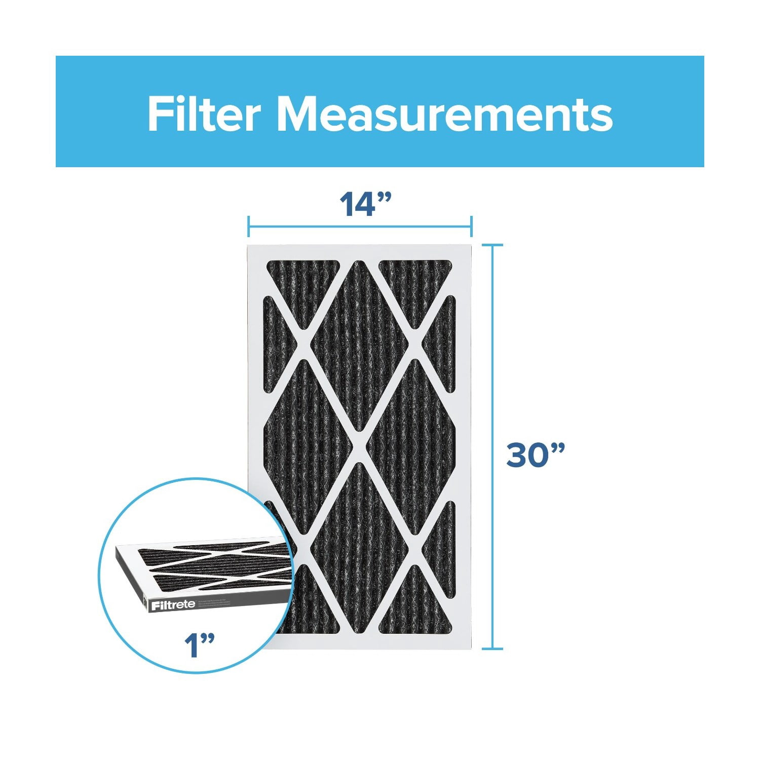Filtrete 14x30x1 Air Filter, MPR 1200 MERV 11, Allergen Plus Odor Reduction, 1 Filter