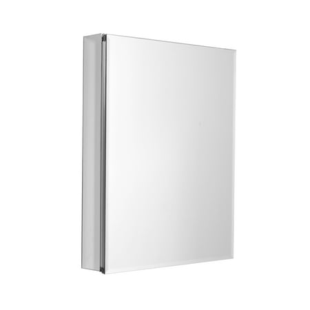 Designer Series by Zenith Aluminum Beveled Mirror Medicine Cabinet, 20 x 26 in., Frameless