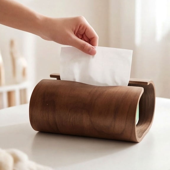 Elegant Wooden Tissue Paper Box Organizers with Large Capacity Perfect for Home Decors and Kitchen Storage