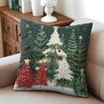 thumbnail image 4 of Green Xmas Trees Pine Farmhouse Throw Pillows Cover Square Square Cushion Covers 2 Pieces Fashion Throw Cushion Case for Indoor Home Bedroom, 4 of 7