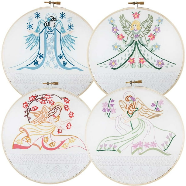 Herrschners® Four Seasons Angels Stamped Embroidery Kit