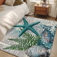 thumbnail image 5 of Coastal Starfish Area&nbsp;Rug 4x6ft Beach Vintage Ocean Sea Star Conch Pine Leaf Non-Slip&nbsp;Washable Square&nbsp;Rugs Soft Felt Indoor Floor Mat for Bedroom Kitchen Living Room Bathroom, 5 of 9