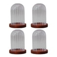 thumbnail image 3 of GUOOL Cloche en Verre Transparent Dôme Fleur Support Micro Paysage Miniature Maison Rayure Rouge, 3 of 9