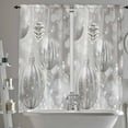 thumbnail image 3 of Grey Christmas Balls Kitchen Curtains 84 Inch Length, Farmhouse Curtains & Drapes, Xmas Balls Gray Rod Pocket Window Curtains for Living Room/Bedroom/Bathroom, 52" x 84", 2 Panels, 3 of 5