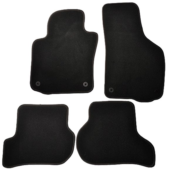 Ikon Motorsports Compatible with 06-09 VW Golf Rabbit GTI OE Factory Style Black Nylon Carpet Car Floor Mats Front Rear 4pcs 2006 2007 2008 2009