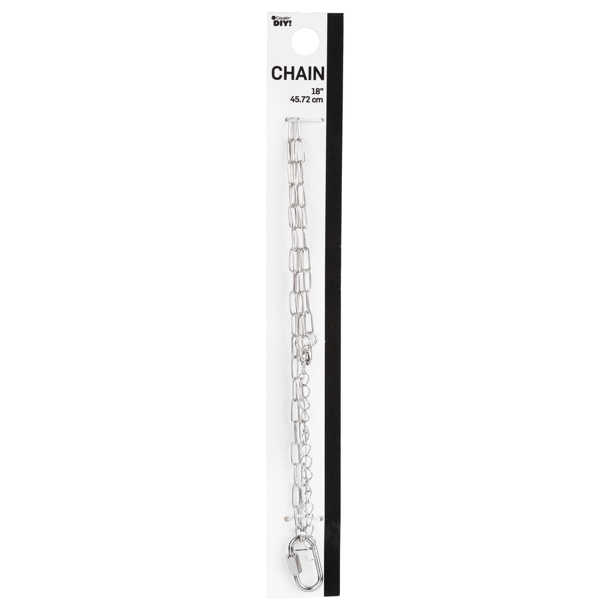 Cousin DIY Silver Paperclip Chain with Carabiner Pendant, 18"+3" Extender, Metal, Adult, 69995781