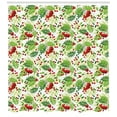 thumbnail image 3 of Ambesonne Rowan Shower Curtain, Green Leaves Wild Fruits, 69"Wx84"L, Apple Green Fern Green, 3 of 3