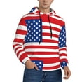 thumbnail image 2 of Naloa America Flags3 Men's Casual Hooded Collar Drawstring Hoodies Pullover Sweatshirts Casual Long Sleeve Shirts-Medium, 2 of 7