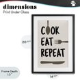 thumbnail image 4 of Stupell Industries Modern Cook Eat Repeat with Utensils Black Framed Print Under Glass, 14 x 20, by Martina Pavlova, 4 of 8