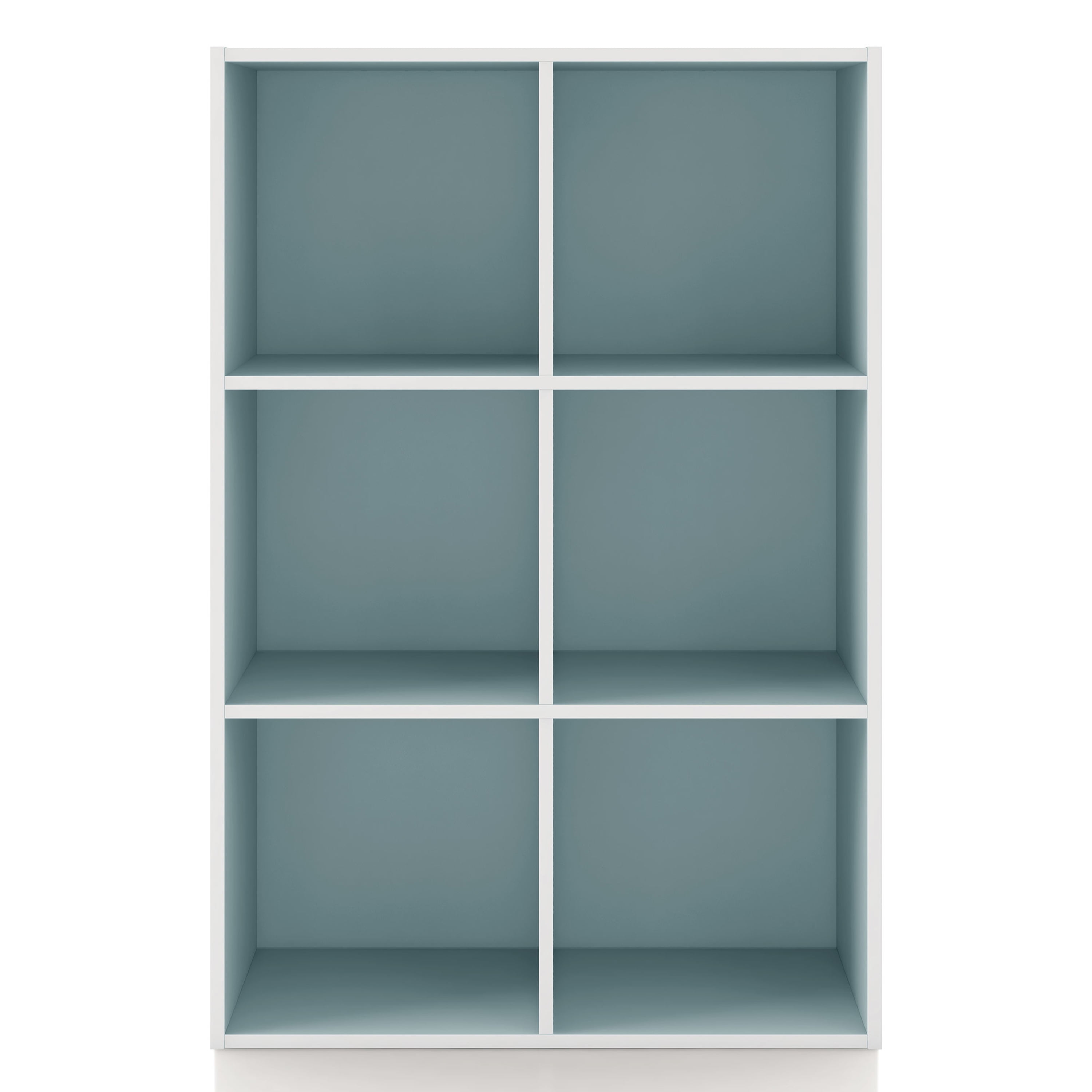Furniture of America Brooks Stackable 6-Cube Wood Light Blue Kids Bookcase