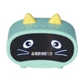 thumbnail image 2 of Mini altavoz de dibujos animados multifuncional con diseño de orejas de gato, reloj despertador inteligente dual para dormitorio y oficina, color verde, 2 of 14