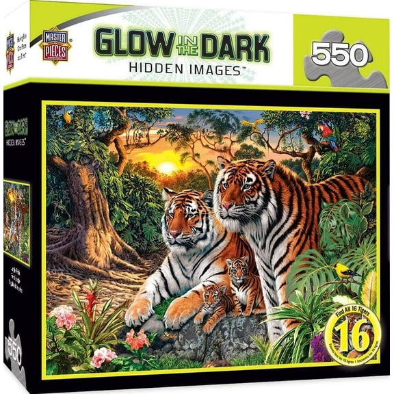 MasterPieces 500 Piece Glow in the Dark Puzzle - Jungle Pride - 15"x21"