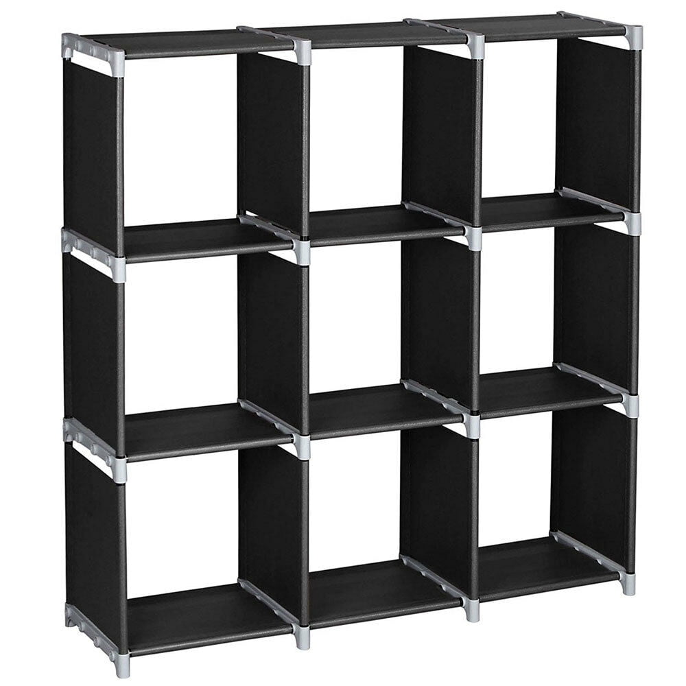 Zimtown 3 Tier Plastic Storage Closet Organizer Shelf 9 Cube
