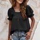 thumbnail image 5 of Tops de Mujer Odeerbi Elegantes Blusas Casuales de gasa de moda dulce cuello cuadrado doble manga corta, 5 of 6
