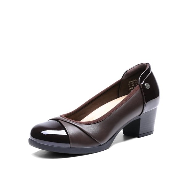 Zapatos de Tacón Bajo y Ancho para Mujer DREAM PAIRS Marrón Talla 6.5