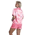 thumbnail image 3 of DAKIMOE Womens Silk Satin Pajama Set Short Sleeve Shirt with Shorts 2 Piece Pjs Sets Soft Silky Pajamas Sleepwear Nightwear Button-Down Loungewear S-XL, 3 of 9