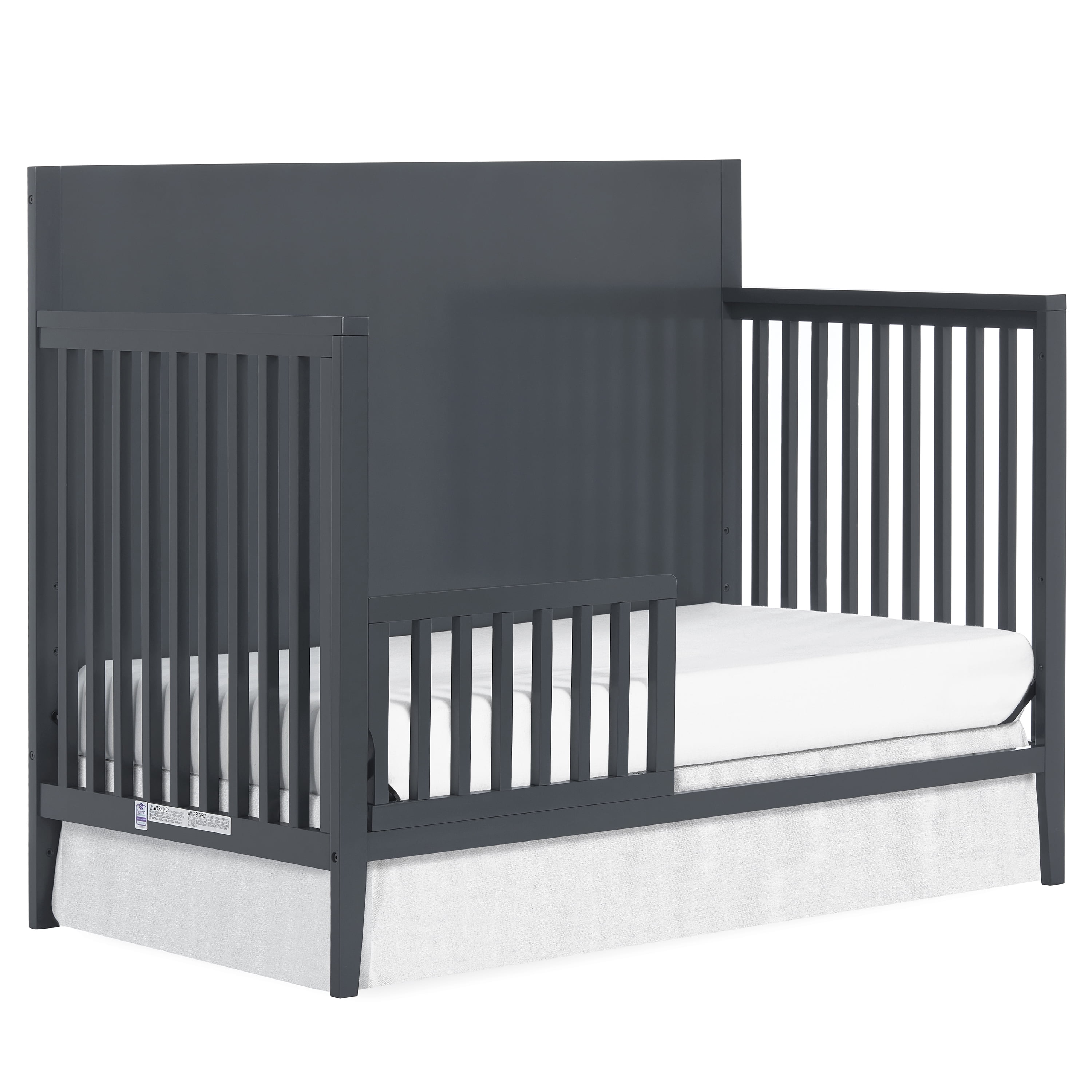 Dream On Me Convertible Crib Toddler Guard Rail In Carbon Black