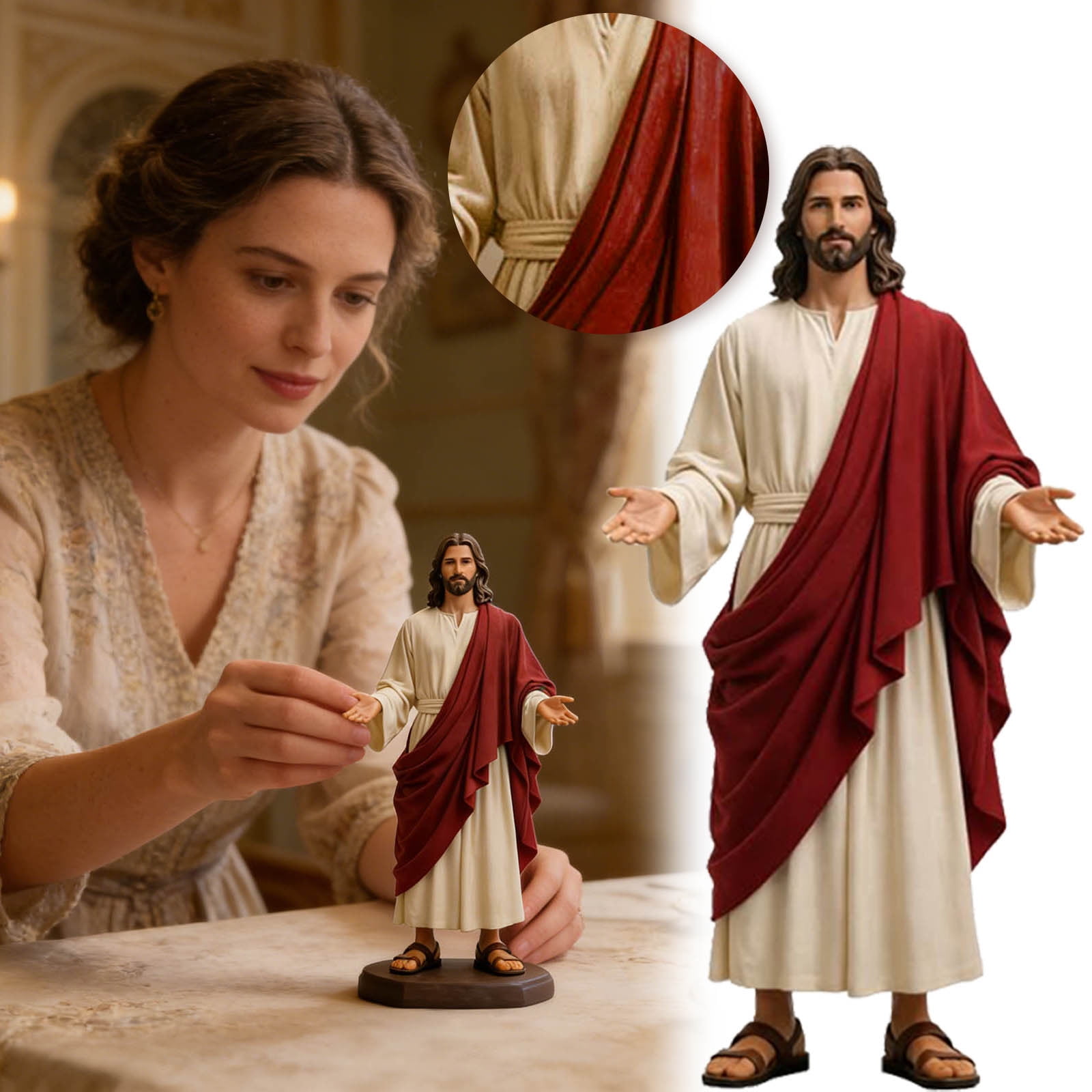 Jesus Christ Resin Statue – 1/6 Scale Limited Collector s Edition Figurine – Hand Painted Religious Decor for Home – One Size (5.1 Inches)