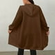 thumbnail image 4 of HongQid Women's Zip Up Hoodies Long Sleeve Long Tunic Sweatshirts Oversized Casual Waffle Fall Jacket Coat with Pocket, 4 of 5