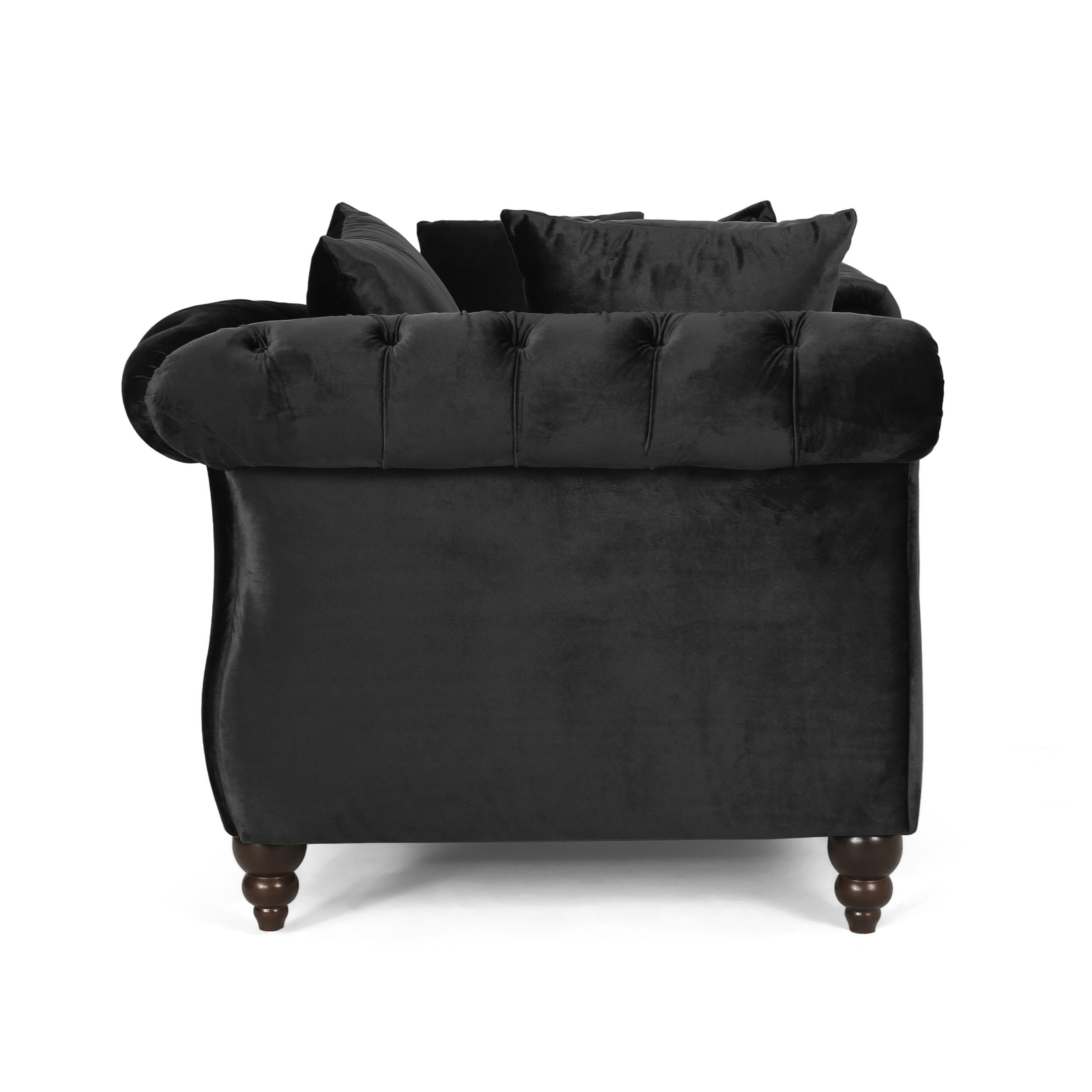 Noble House Sonne Indoor Fabric Tufted Chaise Lounge, Black