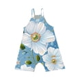 thumbnail image 3 of FAHXNVB Girls Summer Romper Hearts Print Sleeveless V Neck Jumpsuit Short Outfits with Pocket One Piece Casual Fashion Clothes 5-14 Years, 3 of 4