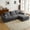 Grey, variant on 110" Modular Sectional Sofa with 1100LBS Bearing, Full-Compression L-Shaped Sofa with Deep Seat and Ottoman, 3-Seater Corduroy Cloud Couch for Living Room, Grey
