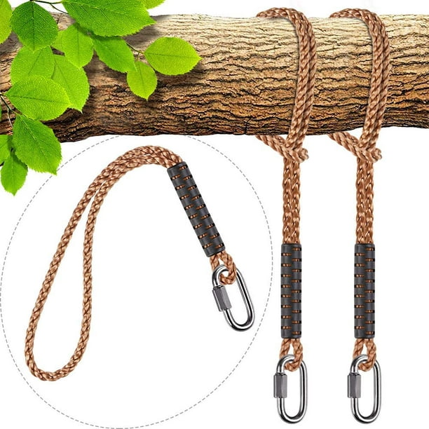 SELEWARE Hammock Straps, Tree Swing Rope, Hammock Chair Hanging Rope Kit  W/Stainless Steel Carabiner Snap Hook Holds to 