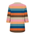 thumbnail image 4 of Edvintorg Women's Tops, Tees & Blouses Color Block Printed 3/4 Sleeve Top V Neck Dressy Casual Summer Shirt Loose Business Clothes Orange XXL, 4 of 6