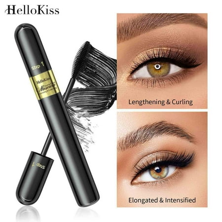 SDJMa Tubing Mascara Waterproof & Smudge-Proof - 2-1 Long-Lasting Mascara Black Volumizing and Lengthening for Eye Makeup, No Clumping, Curling Eyelashes, Vegan & Cruelty Free