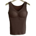 thumbnail image 1 of Ropa interior chaleco térmico Top sin mangas tanque cálido invierno mujeres cuerpo delgado con cojín en el pecho, 1 of 5