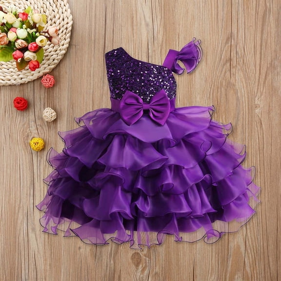 Girls Easter Dress Bowknot Design Dress Ruffle Short Sleeve Cute Summer Dresses for Teens Fashion Design Summer Dress (Purple,8-9 Years)