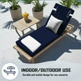 thumbnail image 6 of Chaise Lounge Cushions for Outdoor Furniture, Waterproof 72 x 21Inch Patio Lounge Cushion with Ties, 3 inch Thicks Patio Lounge Chair Cushion Replacement（navy blue,4pcs), 6 of 6