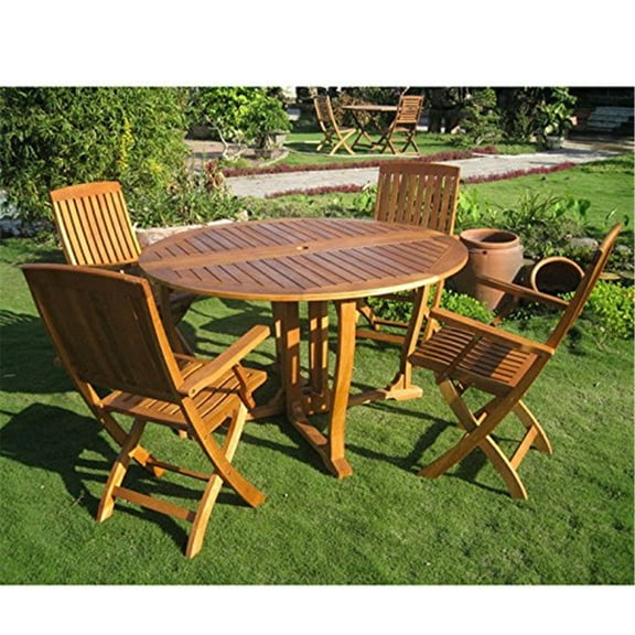 International Caravan Marbella 5 Piece Wood Patio Dining Set