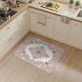 thumbnail image 2 of ODIKA 3'x5' Washable Throw Rug Neutral Pink Ornamental Swirl Pale Border Traditional Beige Vintage for Entryway, Kitchen, Mudroom, Stain Resistant, Low Profile, Non-Slip, 2 of 7