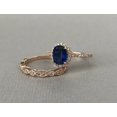 thumbnail image 3 of HeartsAndYou 1.2ct Natural Blue Sapphire Halo Bridal Set Engagement Ring 14k SOLID Rose Gold, 3 of 9