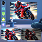 CocoBear Mini Projector for Bedroom with WiFi and Bluetooth, Y4 Portable Projector Support 4K 1080P, Auto Keystone 180° Rotatable, Compatible with HDMI/USB/PC/Phone