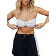 thumbnail image 3 of Coduop Women's Strapless Tube Tops Twist Knot Front Wrap Chest Bandeau Camisole Basic Tank Tops, 3 of 6