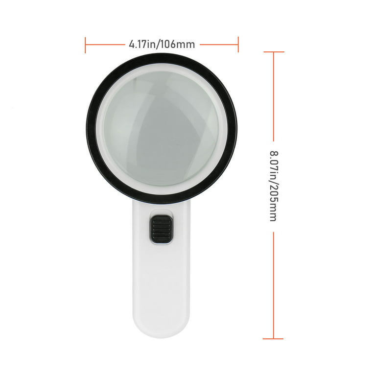  30X 40X Magnifying Glass with Light and Stand, Large Lighted  Magnifying Glass 18 LED Illuminated Handheld Magnifier Folding for Reading  Close Work Coins Jewelry Macular Degeneration (Red) : Health & Household