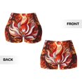 thumbnail image 6 of Yiaed Red Sun Flame Fox Print Women's Athletic Shorts Running Shorts Sporty Short High Waisted Elastic Workout Shorts for Yoga Gym Running & Sports -Medium, 6 of 8